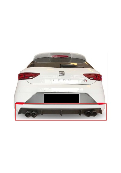 Seat Leon Mk3.5 Custom Difüzör Parlaksiyah Sağ Sol Çift 2017-2020 Arka-bodykit-ek-karlık
