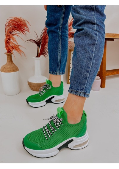 Erva'nın Butiği Çimen Yeşil Triko Jack Kadın Sneakers-3104 Haki Yeşil Triko