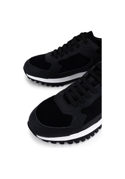 Tamer Tanca Erkek Hakiki Deri Siyah Sneakers & Spor Ayakkabı 1093 3140 Erk Ayk Sk26-27 Syh Met/syh Suet