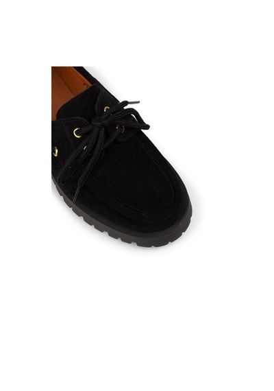 Deery Kadın Hakiki Süet Siyah Marin Loafer - 02036zsyhc01
