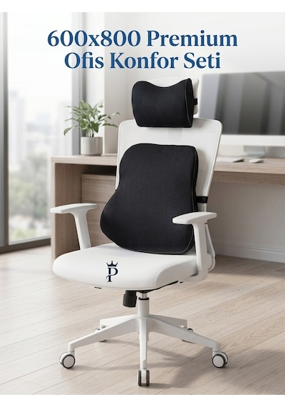 Yeni Nesil Visco Ortopedik Ergonomik 2 Li Set Araç Ve Ofis, Ev Bel & Boyun Destek Minderi Ve Boyunluk 1