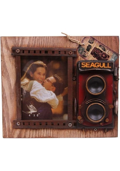 Dekoratif Metal Çerçeve Fotoğraf Makinesi Dekorlu Hediyelik