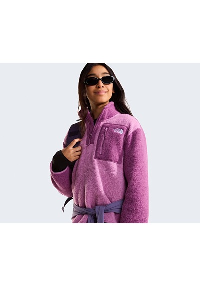 The North Face Teen Yumıorı 1/4 Zıp Jacket Çocuk Outdoor Çeyrek Fermuarlı Polar Üst Nf0a8j61k221 Mor