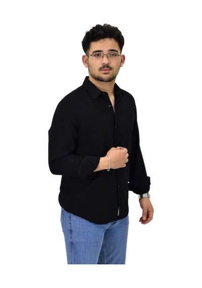 Erkek Spor Silim Fit Uzun Kol Gömlek G5011 Bgl-st04495 Siyah Erkek Spor Silim Fit Uzun Kol Gömlek G5011 Bgl-st04495 Siyah