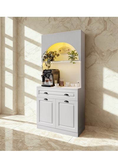 Lureo Nera Arch Gold Mini Kahve Köşesi Led Aydınlatmalı, Komple Mdf Premium Kahve Ünitesi Beyaz Lureo Nera Arch Gold Mini Kahve Köşesi Led Aydınlatmalı, Komple Mdf Premium Kahve Ünitesi Beyaz