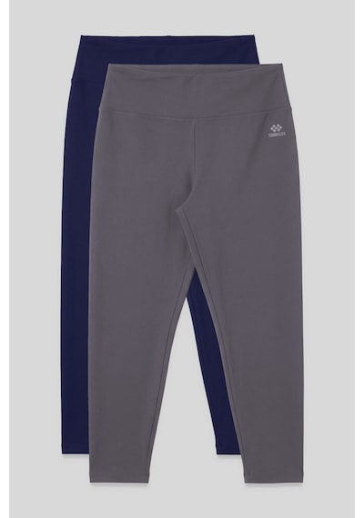 Tommy Life Slim Fit 2li Paket İndigo-koyu Gri Büyük Beden Kadın Tayt - 94650 İndigo Melanj