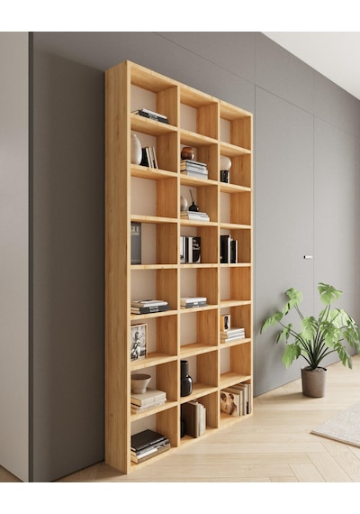 Albefa 109zeynep 24 Raflı Çok Amaçlı Dolap - Kitaplık Safir Meşe