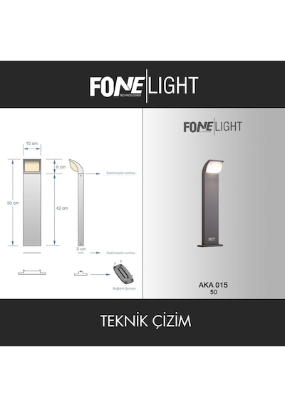Naja Led Bahçe Aydınlatma Direği 500 Mm Ip65 Alüminyum Dış Mekan Bahçe Lambası 9w 3000k Peyzaj Aydınlatma Yür
