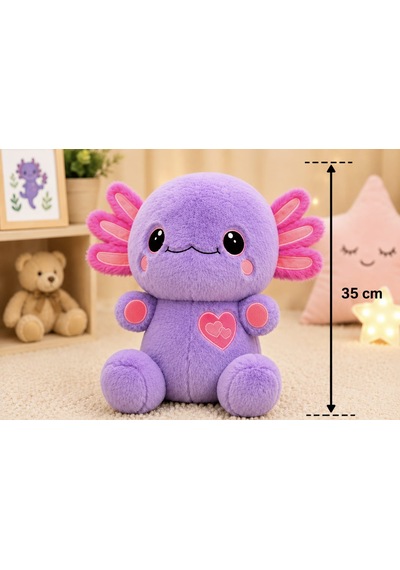 Aksolotl Peluş 35 Cm Açık Mor
