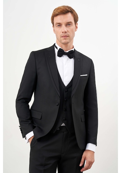 Morven Erkek Siyah Poliviskon Ceromonia Jakar Desen Slim Fit Sivri Çıkma Yaka Damatlık 24mc055018001 Siyah Morven Erkek Siyah Poliviskon Ceromonia Jakar Desen Slim Fit Sivri Çıkma Yaka Damatlık 24mc055018001 Siyah