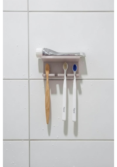 Gri Yapışkanlı Çok Amaçlı Diş Fırçası Jilet Jiletlik Asacağı Askılığı Askılık Diş Fırçalık Banyo Organizer