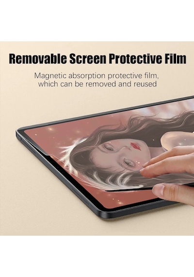 Samsung Galaxy Uyumlu Tab S10 Fe+ Plus 13.1inç Çok Kullanımlı Magnetik Paper Like Ekran Koruyucu Kapaklı Kılıf