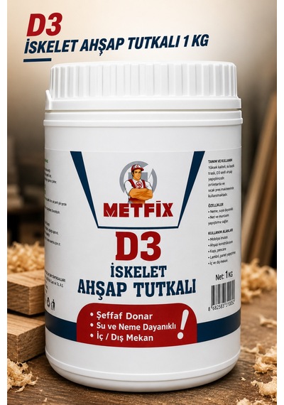 Şeffaf D3 İskelet Ahşap Tutkalı 1 Kg Mobilya Mdf Sunta Güçlü Hobi Tamir Kuvvetli Yapıştırıcı