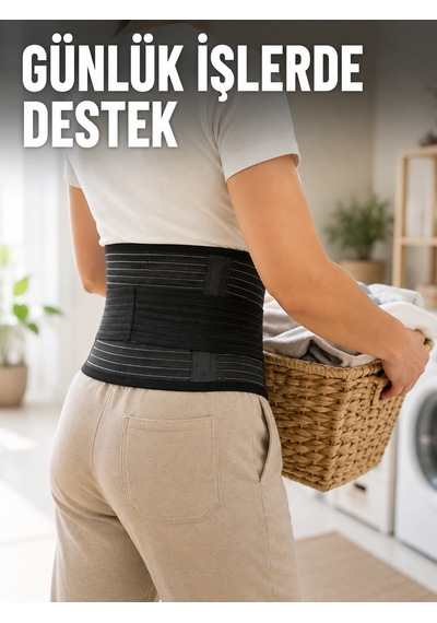Bel Destekli Çalışma Korsesi Ayarlanabilir Elastik Cırtlı Bel Desteği - Lisinya