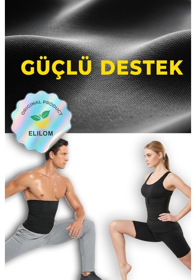 Elilom Waist Wrap Bel Korse Ayarlanabilir Cırtlı Bel Bandı Siyah Elılom