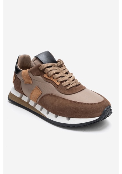 Luvishoes Vıan Bej Kahverengi Hakiki Deri Kadın Spor Ayakkabı Kahverengi - Bej