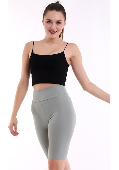 Self Clothing Kadın Mint Yeşil Yüksek Bel Fitilli Dayanıklı Örme Kumaş Toparlay (548212925)