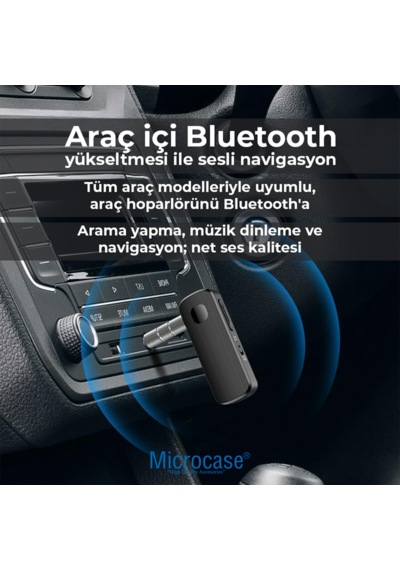 Microcase M18 2'si 1 Arada Bluetooth 5.3 Alıcı Verici Aux Adaptör - Araç İçi Eller Serbest Konuşma Kiti, Kablosuz Ses Transmitter Rx Tx Modlu - Al5779