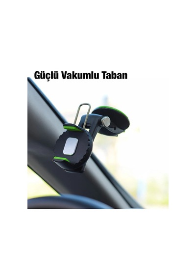 Ally 360 Dönebilen Torpido Üstü Vakumlu Araç Oto Telefon Tutucu- 5775 Siyah-yeşil