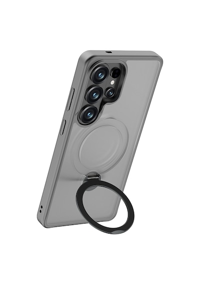 Galaxy S26 Ultra Uyumlu Kılıf M-safe Şarj Özellikli Benks Standlı Mist Protective Kapak Gri Gri