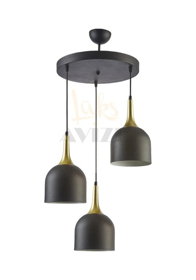 Reına Modern Tasarım Metal Başlık Siyah Renk Sarkıt Cafe - Mutfak 3 Lü Avize Diğer