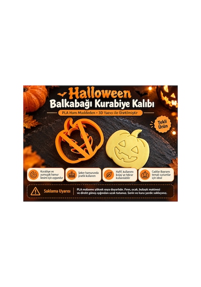 Halloween Balkabağı Kurabiye Kalıbı - Jack O Lantern Hamur Kesici Cadılar Bayramı Diğer