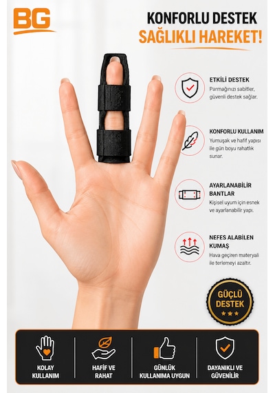 Parmak Ateli Ayarlanabilir Parmak Sabitleyici Atel Nefes Alabilen Parmak Koruyucu Aparat Finger Splint