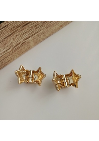 Lente Aksesuar Xuping 14k Altın Kaplama Zirkon Taşlı Yıldız Küpe Açık Gold