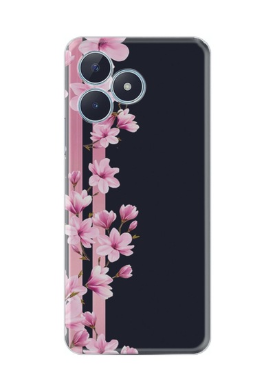 Realme 50 Pro 4g Kılıf Desenli Silikon Pink Flowers 3 1393