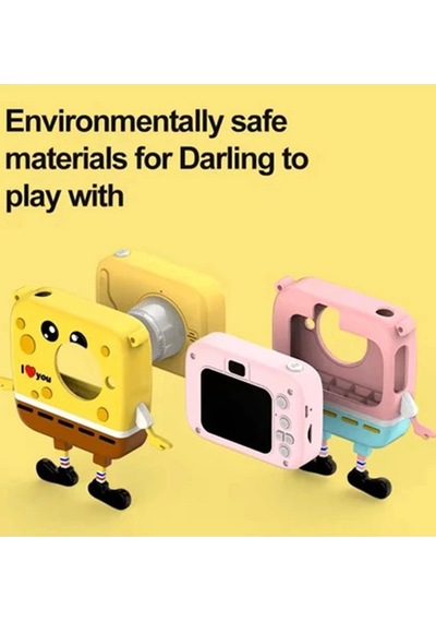 Sünger Bob Tasarımlı Yeni Nesil Çocuk Fotoğraf Makinesi Çift