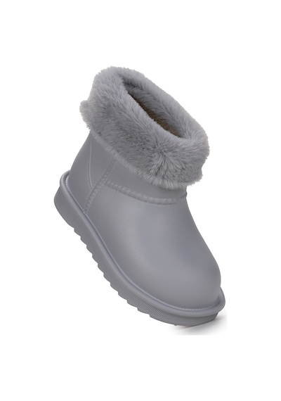 Kiko Kids Geta Su Geçirmez İçi Kürklü Kız Çocuk Eva Yağmur Kar Çizme Gri Gri