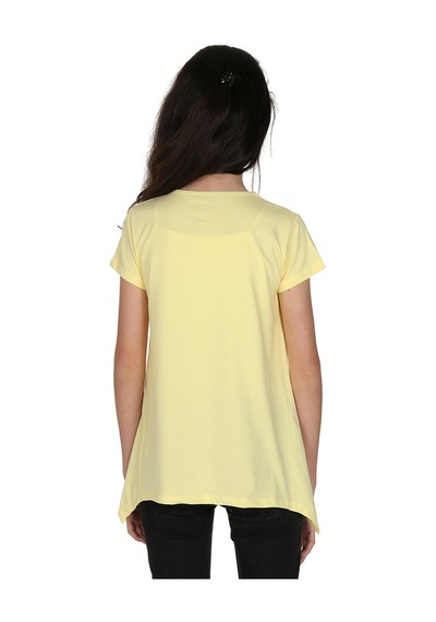 Toontoy Kids Toontoy Kız Çocuk Parfüm Nakışlı T-shirt Sarı