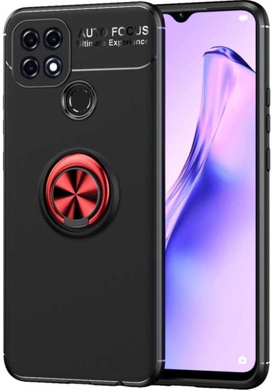Oppo A15 Kılıf Zore Ravel Yüzüklü Silikon Kılıf