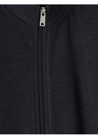 Lcwaıkıkı Classic Antrasit Dik Yaka Erkek Fermuarlı Sweatshirt