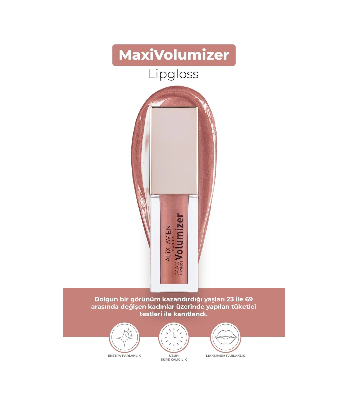 Alix Avien Maxivolumizer Lipgloss 210 Sunny Glaze Kalıcı Ve Nemlendirici Ruj Dolgunlaştırıcı Etki