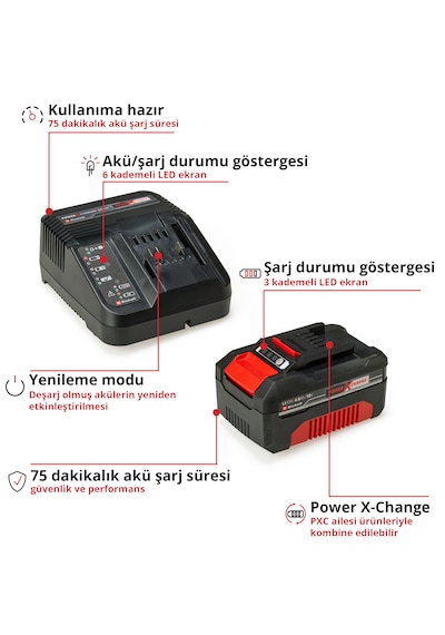 Einhell 18V 4,0 Ah PXC Starter Kit Akü & Şarj Cihazı - 4512042