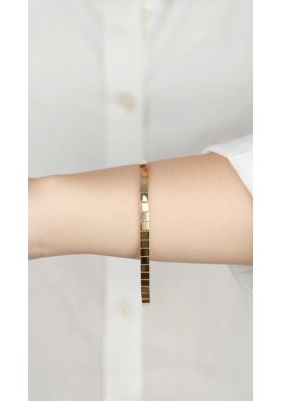Arpaş 14 Ayar Altın Kareli Sade Bileklik 911 Gold Sarı Altın