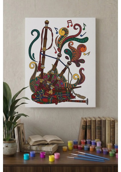 Gayda Desenli Mandala Ahşap Boyama Seti 40x50 Cm