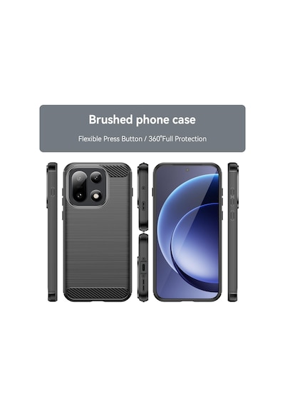 Caseonn Oneplus 15 Kılıf Karbon Fiber Desenli Koruyucu Arka Kapak Siyah