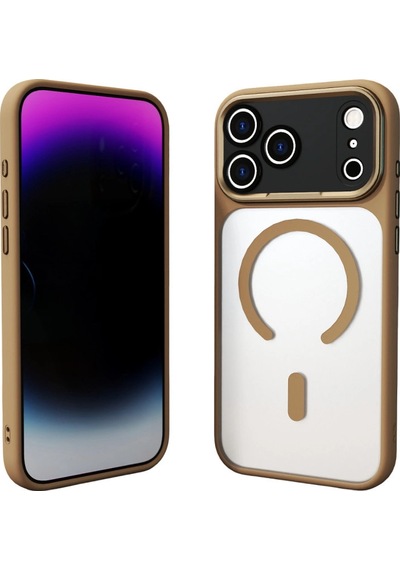Apple Uyumlu iPhone 17 Pro Hazar Magsafe Kapak Altın