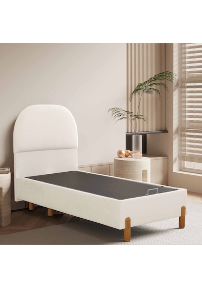 Bohem Tek Kişilik Sandıklı Baza + Pedli Yatak + Bohem Başlık 3 Lü Set Konuma Özel Teslimat 100 x 200 CM