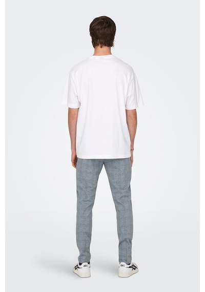 Only & Sons Erkek Onsfred Bisiklet Yaka Kısa Kollu T-shirt 22022532 Beyaz Beyaz