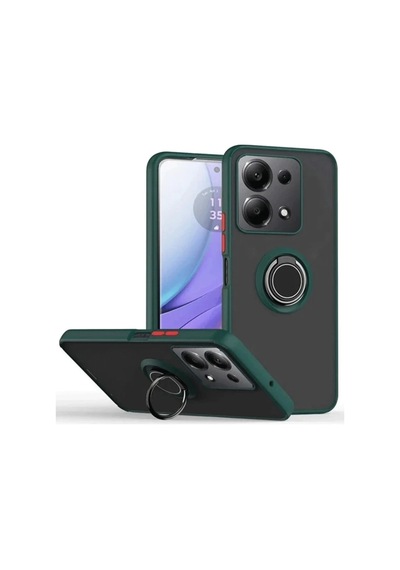 Bezos Redmi Note 13 Pro 4g Uyumlu Montreal Yüzüklü Silikon Kapak - Yeşil Ventra