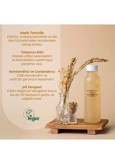 Glow Rice Toner Hassas Ve Kuru Cilt Aydınlatıcı Onarıcı Tonik Pirinç Kepeği Yağı Kore 150ml