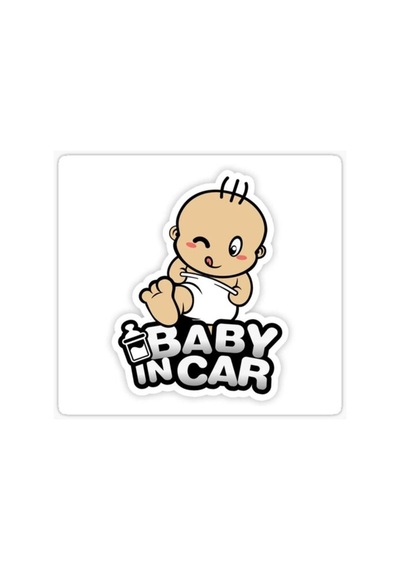 Arabada Bebek Var Sticker oto Yapıştırma Etiket 18cm MD16