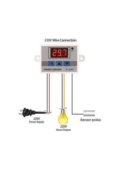 Xh-w3002 220v Ac Dijital Ayarlı Termostat 1500w
