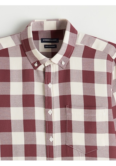 Lcwaıkıkı Classic Bordo Regular Fit Ekose Erkek Gömlek Lcwaıkıkı Classic Bordo Regular Fit Ekose Erkek Gömlek