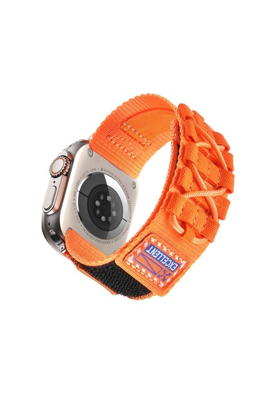 Apple Uyumlu Watch 42mm Mbfx Krd-112 Orbital Örgülü Halat Tasarımlı Naylon Kumaş Hasır Kordon-siyah
