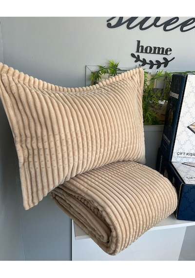 Merinos Vizon Çift Kişilik Modernline Yatak Örtüsü Vizon