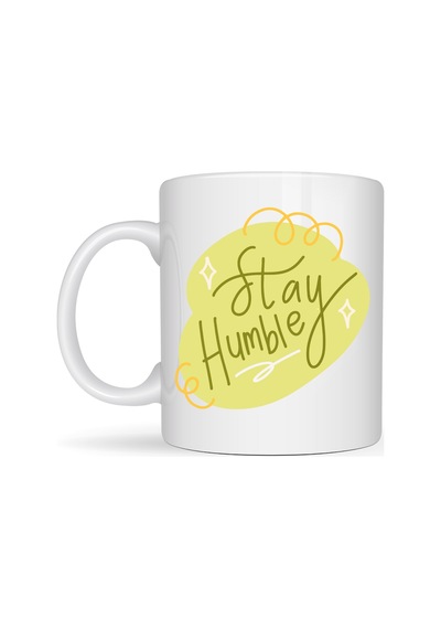 Northcity Stay Humble Porselen Kupa Minimal Motivasyon Ve Şık Kahve & Çay Bardağı Yeşil